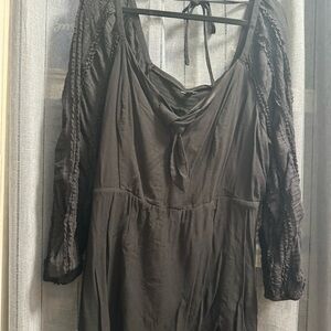 Torrid Black Top with Textured Sleeves